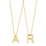 Initial Necklace with White CZ in 14K Gold