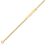 6" inch Cuban Kids Border ID Bracelet in 14K Gold