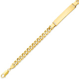 7.5 Inch Cuban Unisex ID Bracelet in 14K Gold