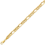 7.5 Inch Figaro Unisex Link Bracelet in 14K Gold