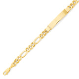 Figaro Men ID Bracelet in 14K Gold