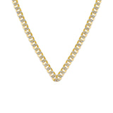 Semi-Solid Cuban Chain in 14K Two-Tone Gold