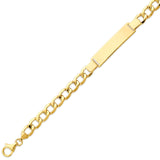 7.5 Inch Cuban Unisex ID Bracelet in 14 Gold