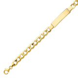 Cuban Mens ID Bracelet In 14K Gold