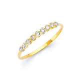 White CZ Ladies Ring in 14K Gold