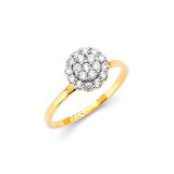 White CZ Ladies Ring in 14K Two-Tone Gold