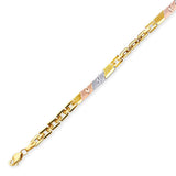 Fancy Ladies Ornate Bracelet In 14K Tri-Color Gold