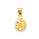 First Communion Kids Pendant in 14K Tri-Color Gold