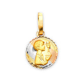 First Communion Kids Pendant in 14K Tri-Color Gold