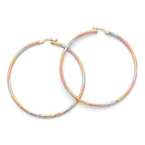 Hoop Earrings in 14K Tri-Color Gold