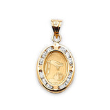 White CZ Baptism Kids Pendant in 14K Gold