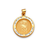 White CZ First Communion Kids Pendant in 14K Gold