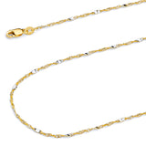 Solid Fancy Singapore Chain in 14K Two-Tone Gold