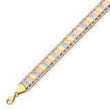 Fancy Ladies Ornate Bracelet In 14K Tri-Color Gold