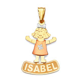 Personalized Kids Pendant in 14K Tri-Color Gold