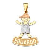 Personalized Kids Pendant in 14K Tri-Color Gold