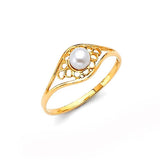 Pearl Ladies Ring in 14K Gold