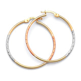 Hoop Earrings in 14K Tri-Color Gold