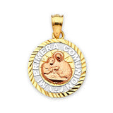 First Communion Kids Pendant in 14K Tri-Color Gold