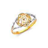 Ladies Ring in 14K Tri-Color Gold