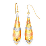 Teardrop Earrings in 14K Tri-Color Gold