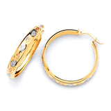 Bangle Hoop Earrings in 14K Tri-Color Gold