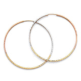 Hoop Earrings in 14K Tri-Color Gold