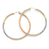 Hoop Earrings in 14K Tri-Color Gold