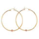 Flower Hoop Earrings in 14K Two-Tone Gold