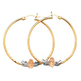 Guadalupe Hoop Earrings in 14K Tri-Color Gold