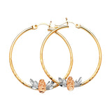 Guadalupe Hoop Earrings in 14K Tri-Color Gold