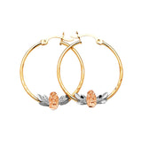 Guadalupe Hoop Earrings in 14K Tri-Color Gold