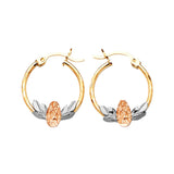 Guadalupe Hoop Earrings in 14K Tri-Color Gold