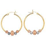 Guadalupe Hoop Earrings in 14K Tri-Color Gold