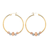 Guadalupe Hoop Earrings in 14K Tri-Color Gold