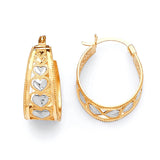 Heart Bangle Hoop Earrings in 14K Two-Tone Gold