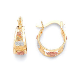 Bangle Hoop Earrings in 14K Tri-Color Gold