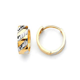 Huggie Earrings in 14K Two-Tone Gold