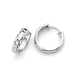 Huggie Earrings in 14K White Gold