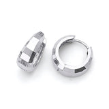 Huggie Earrings in 14K White Gold