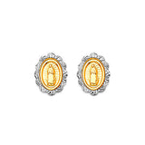 Guadalupe Stud Earrings in 14K Two-Tone Gold and Screw Backing