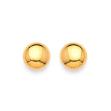 Gold Ball Stud Earrings in 14K Gold and Butterfly Backing