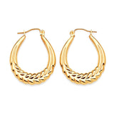 Scallop Hoop Earrings in 14K Gold