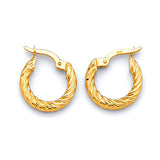 Scallop Hoop Earrings in 14K Gold