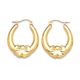 Ribbon Scallop Hoop Earrings in 14K Gold