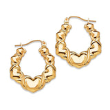 Heart Scallop Hoop Earrings in 14K Gold