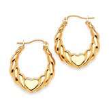 Heart Scallop Hoop Earrings in 14K Gold