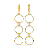 Drop Earrings with White CZ in 14K Gold