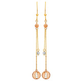 Guadalupe Drop Earrings in 14K Tri-Color Gold