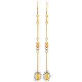 Guadalupe Drop Earrings in 14K Tri-Color Gold